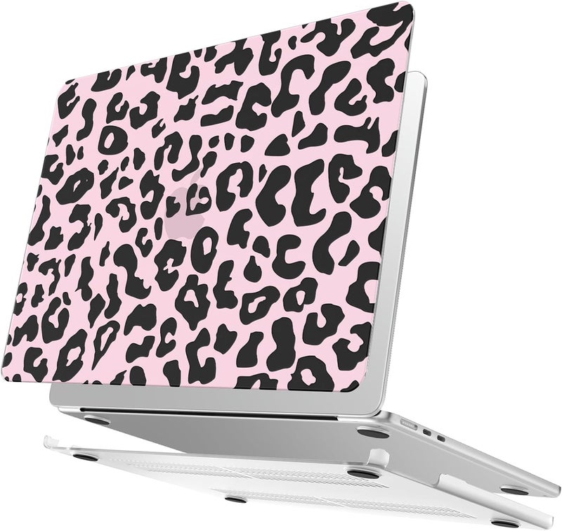 AKIT Compatible with MacBook Air 13 inch Case 2026 2025 2024-2022 M4 M3 M2 A3240 A3113 A2681, Unique Hard Shell Laptop Case+Screen Protector+Keyboard Cover for MacBook Air 13.6 inch, Pink Leopard - Image 4